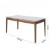 MESA IMCAL WIND 1.8 C/ VIDRO RETANGULAR OFF WHITE / NATURE