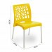 CADEIRA FORTE PLASTICO NATURE QUADRADA AMARELA