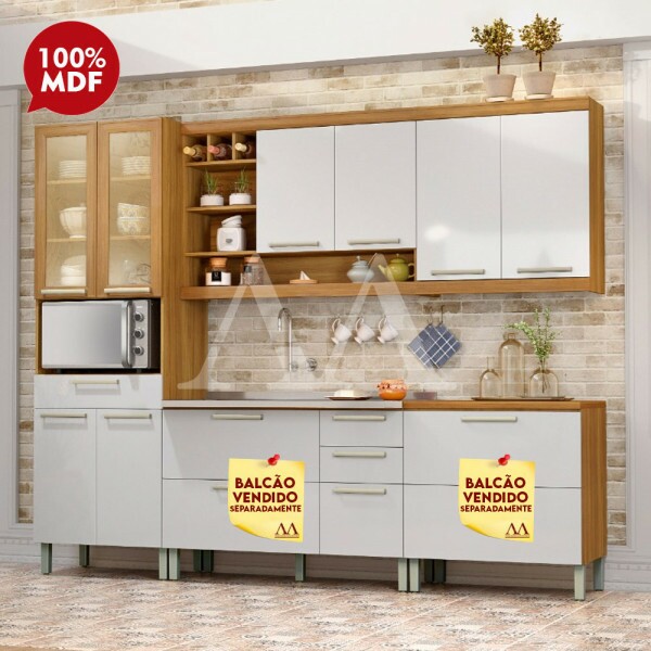 COZINHA NESHER BURGUESA PREMIUM COMPACTA FREIJO / BRANCO 500586
