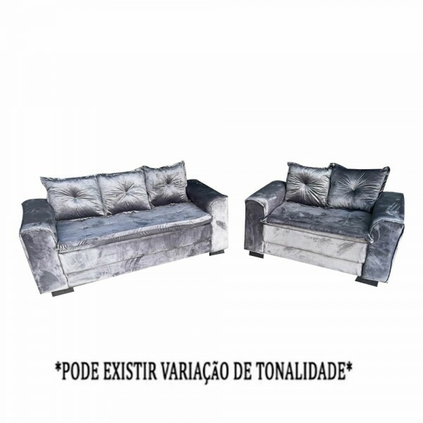 CJ ESTOFADO BOMFLEX 2/3 LUGARES HAITI CINZA VELUDO ASTECA 09 CJ ESTOFADO BOMFLEX 2/3 LUGARES HAITI CINZA VELUDO ASTECA 09