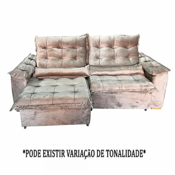 ESTOFADO BOMFLEX GRECIA RETRATIL BEGE VELUDO ASTECA 04 ESTOFADO BOMFLEX GRECIA RETRATIL BEGE VELUDO ASTECA 04