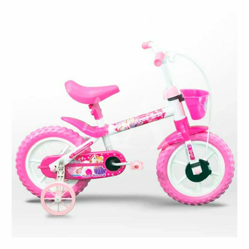 BICICLETA TK3 TRACK ARCO IRIS ARO 12 INFANTIL S/MARCHA BRANCO/FUCCIA