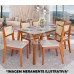 MESA AGN ALICE RETANGULAR 156X90 C/VIDRO MADEIRA/OFF WHITE