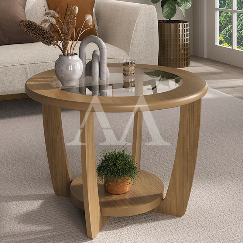 MESA CENTRO ARTELY CURVE CARVALHO