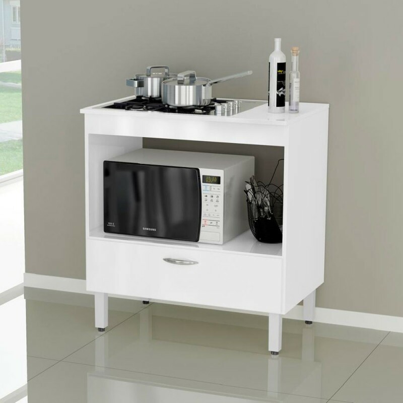 BALCAO DACHERI P/COOKTOP 1G FLORIDA 80CM BRANCO