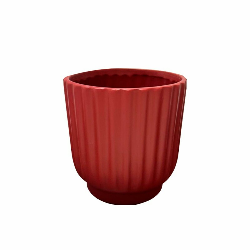 CACHEPOT CERAMICA ROMA PEQUENO 16CM CARMIM CACHEPOT CERAMICA ROMA PEQUENO 16CM CARMIM