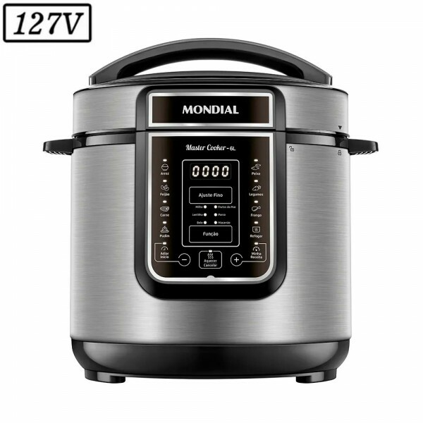 PANELA DE PRESSAO ELETRICA MONDIAL PE-60-6L-I DIGITAL MASTER COOKER 6L 1000W 127V PRETO/INOX PANELA DE PRESSAO ELETRICA MONDIAL PE-60-6L-I DIGITAL MASTER COOKER 6L 1000W 127V PRETO/INOX
