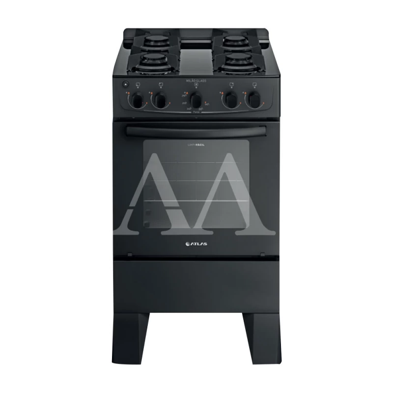 FOGAO 4B ATLAS MILAO GLASS PRETO